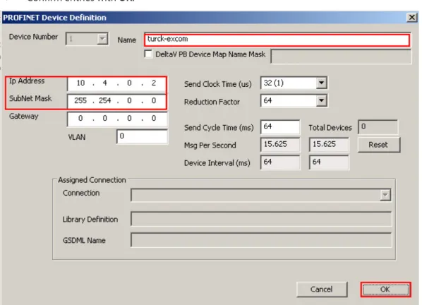 Fig. 16: PROFINET – Assigning an IP address and name