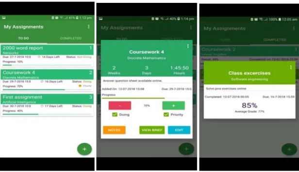 Figure 2-2 My Assignments mobile application interface 
