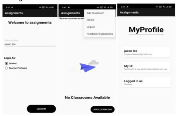 Figure 2-5 Assignments mobile application interface 