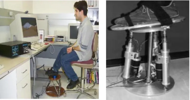 Figure 2.10: (a) Gough-Stewart Platform (b) 2 DOF ankle rehabilitation robots   [32, 33]  