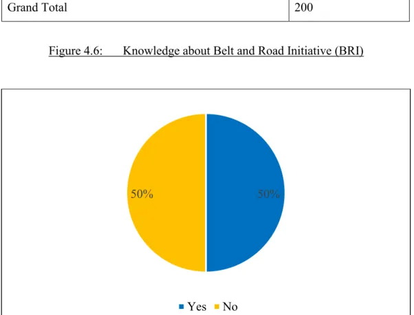 Table 4.6:  Knowledge about Belt and Road Initiative (BRI)  