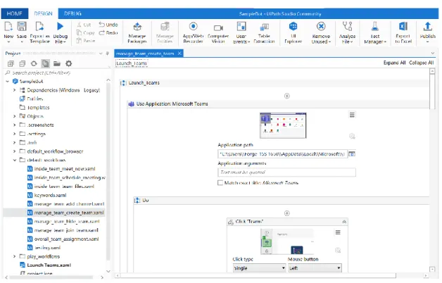 Figure 4.3 Project Structure in UiPath 