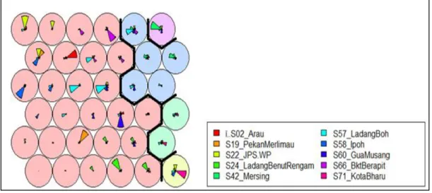 Figure 4.04 Kohonen Map of Trained SOFM (30% Missing Data) 