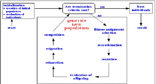 Figure 2.3: Evolution flow of Evolutionary Algorithm (Reference from  http://www.geatbx.com/docu/algindex-01.html) 