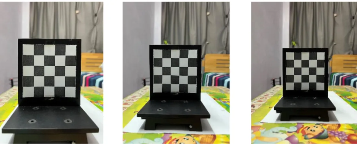 Figure 4.2: Checkerboard Images with 20cm, 25cm, 30cm Camera’s Distance  (Left to Right) 