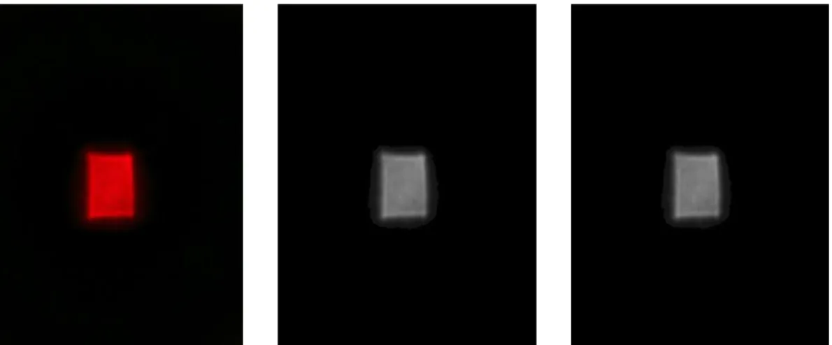 Figure 4.21: Input Image, Gaussian Blur Applied Image [5 5] and Gaussian  Blur Applied Image [7 7] (Left to Right) 