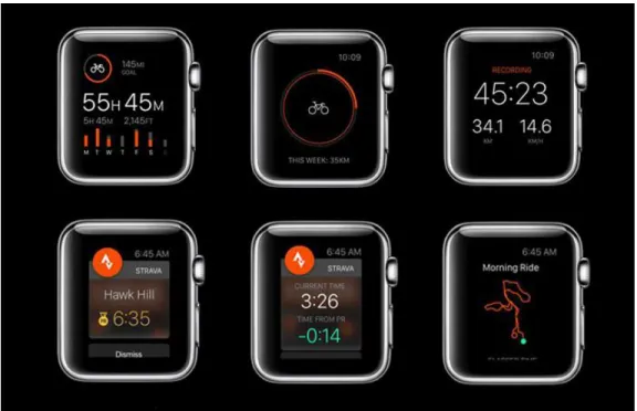 Figure 2.2.1 Strava app running on Apple Watch OS 2  