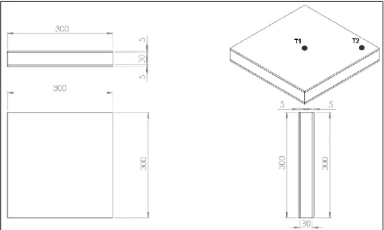 Figure 3.8: Dimensions (in mm) of the designed fire-rated door prototype 