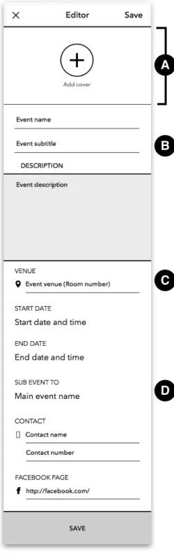 Figure 3.8: Event Editor UI