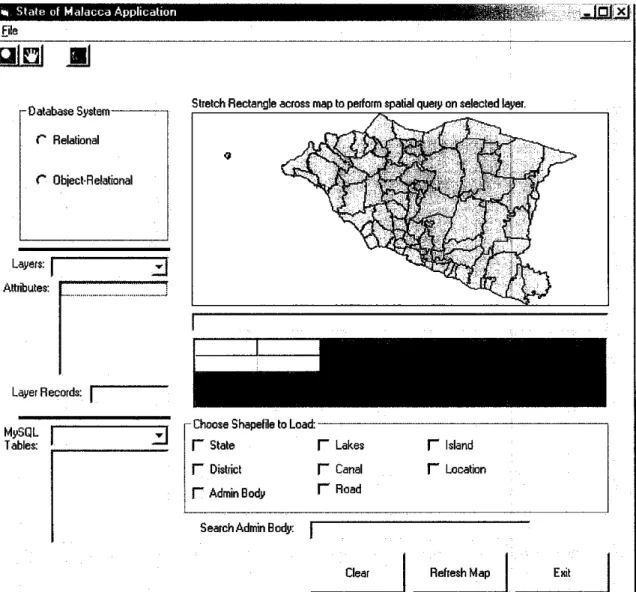 Figure 3.2.4 The Graphical User Interface of the State of Malacca Application