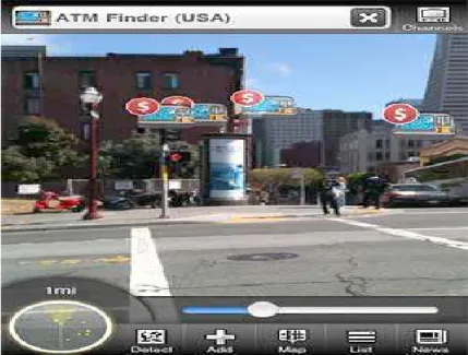 Figure 3: AR ATM Finder Application (Cool App: ATM Finder with Augmented Reality, 2010) 