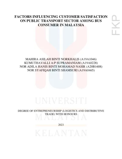 literature review on customer satisfaction in public transport