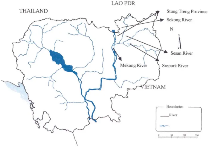 Figure  1:  Map showing the location of Stung Treng Province in Cambodia