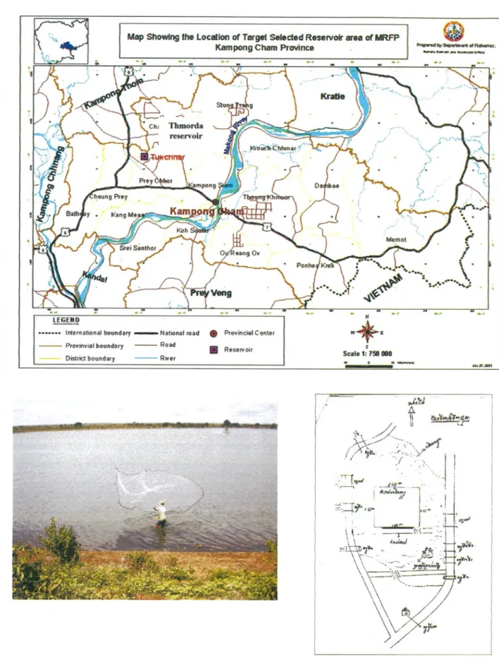 Figure  1:  Map Showing Location of Thmorda Reservoir in Kampong Cham Province.