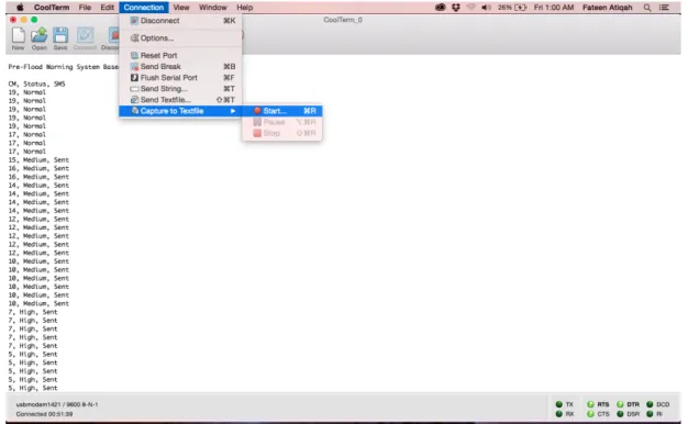 FIGURE 11. Screenshot of CoolTerm while Running a Program 
