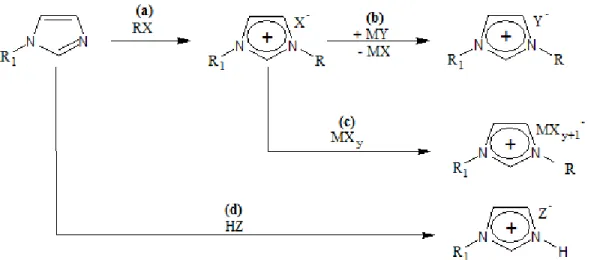 Figure 2.7 Typical preparation routes for ILs [26, 226]. 