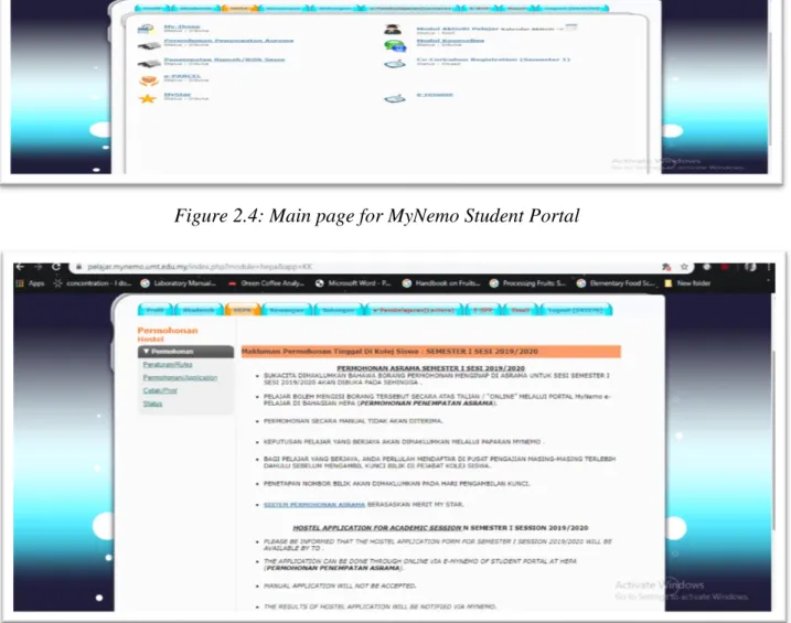 Figure 2.4: Main page for MyNemo Student Portal
