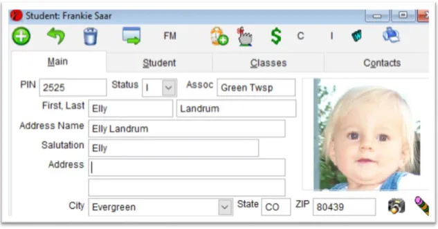Figure 2. 1 Student information interface for Master Vision management system