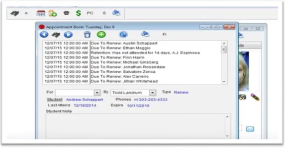 Figure 2. 3 Appointment tab for Master Vision management system 