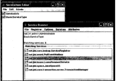 Figure g: Service Browser &amp; Service Item Editor