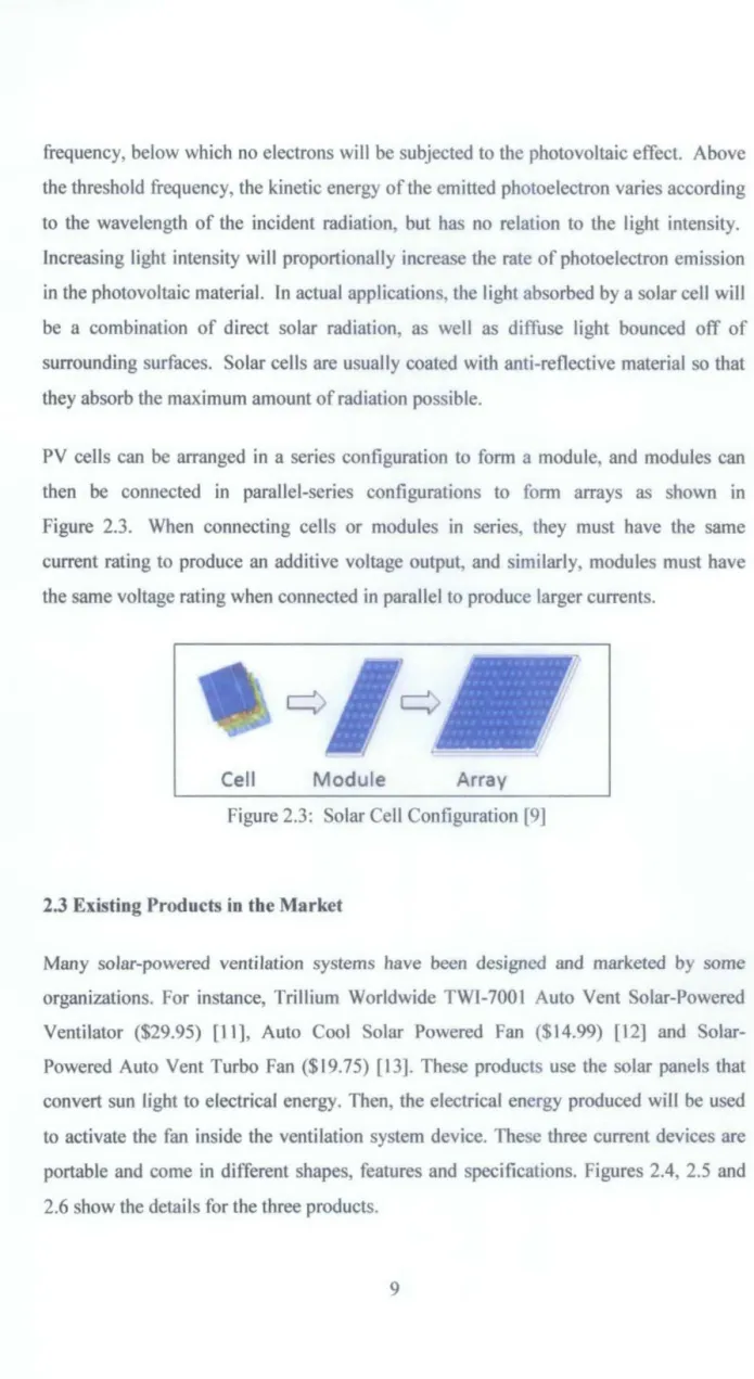 Figure 2.3:  Solar Cell Configuration [9] 