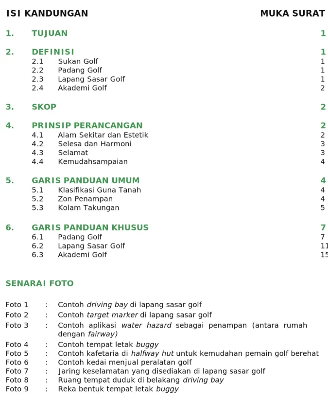 Foto 1  :  Contoh driving bay di lapang sasar golf  Foto 2  :   Contoh target marker di lapang sasar golf 