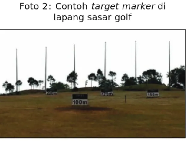 Foto 2: Contoh  target marker  di  lapang sasar golf 