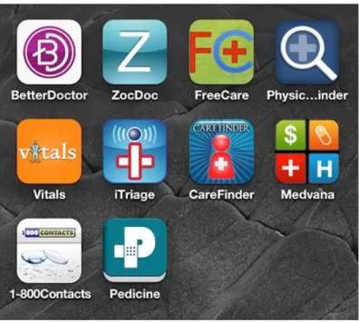 Figure 2: Example of similar mobile applications in the western market. 