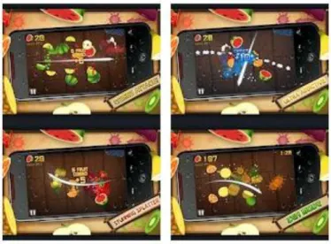 Figure 2.5.2: Snapshots of Fruit Ninja Games 
