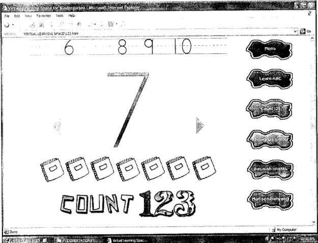Figure 3.6 Screenshot of Count 123 page design under Learn English section