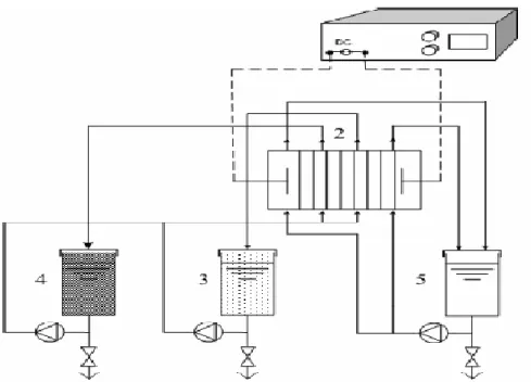 Figure 2 : Electro-dialysis schematic diagram (K. Walha and R. B. Amar, 2007) 