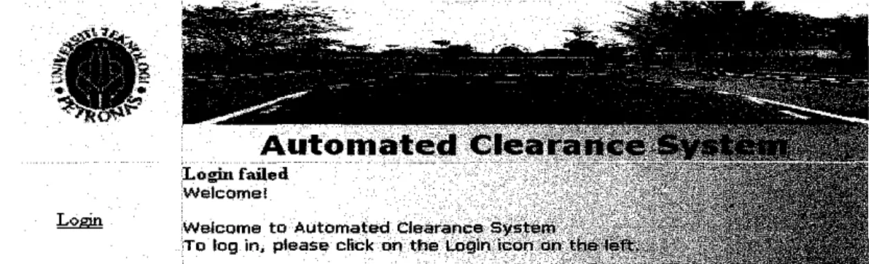 Figure 4.10: Login Failed Page 