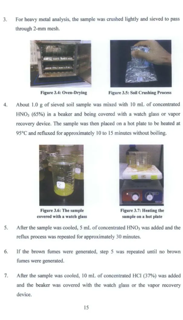 Figure 3.4: Oven-Drying  Figure 3.5: Soil Crushing Process 