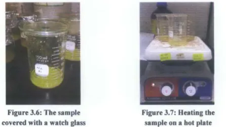 Figure 3.7: Heating tbe  sample on a  bot plate 
