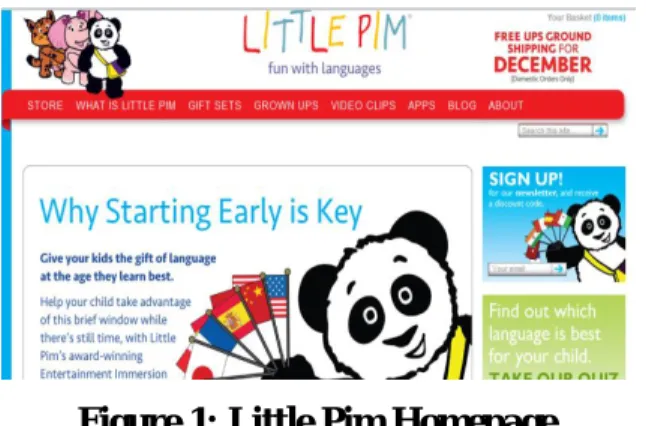 Figure 1: Little Pim Homepage 