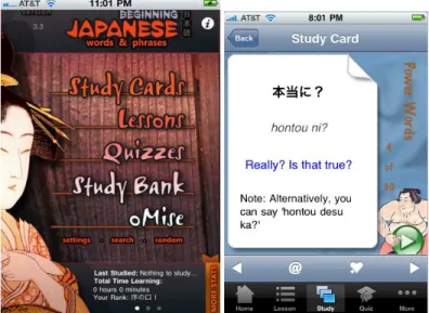 Figure 3: Learn Japanese in iPhone 