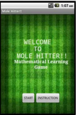 Figure  4.1  shows  the  screen  of  the  main  menu  in  Mathematical  Learning  Game