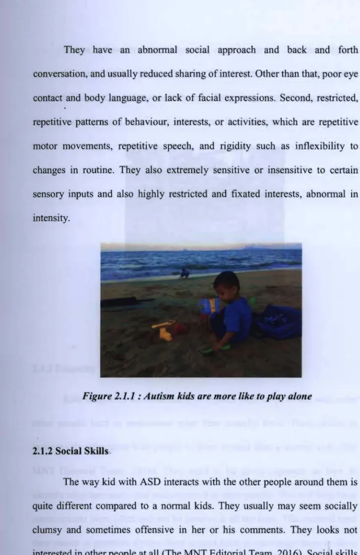 Figure  2.1.1 :  Autism kids are more like to play alone 