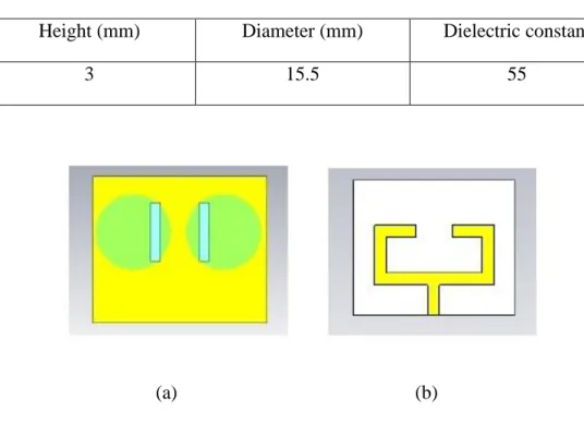 Table 1 : Dimension of Cylindrical Dielectric Resonator Antenna array design 