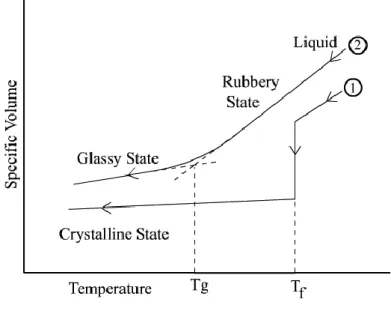 Figure 2.1 Graph of Specific Volume against Temperature 