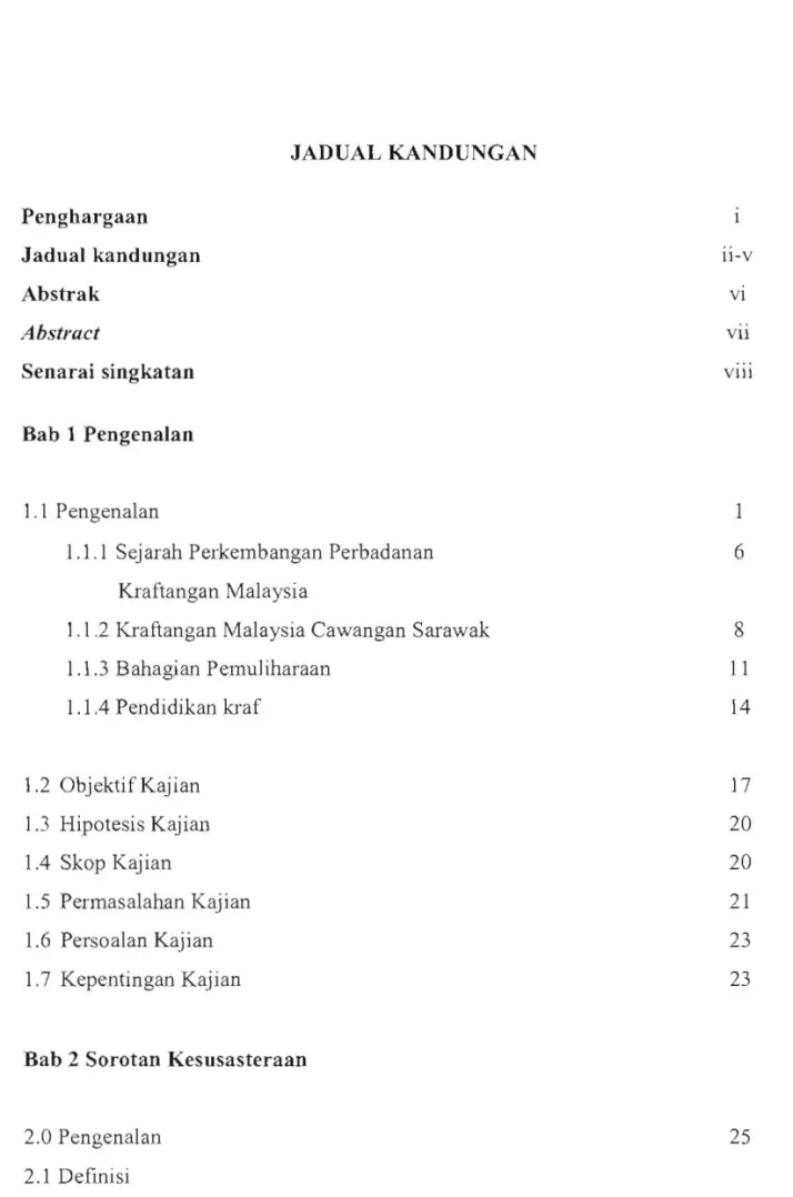 JADUAL KANDUNGAN 