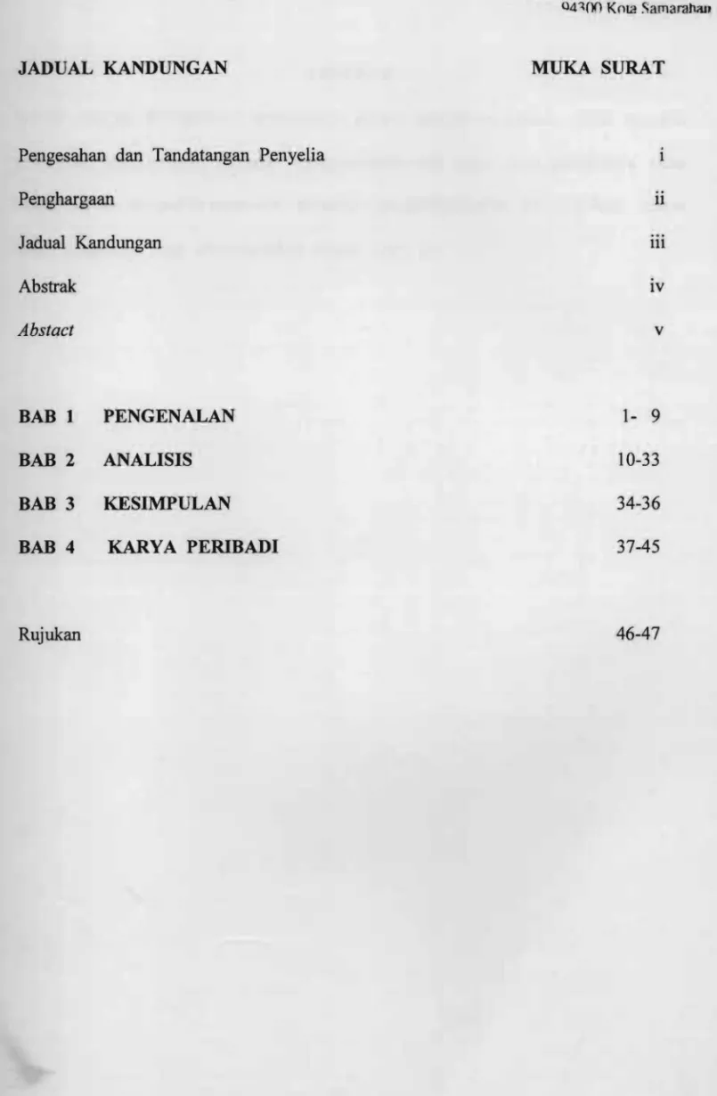 JADUAL  KANDUNGAN 
