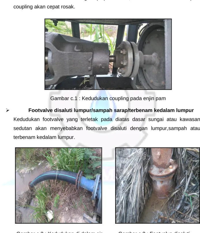 Gambar c.1 : Kedudukan coupling pada enjin pam 