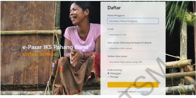 Rajah 1 Antara muka Daftar Masuk                  