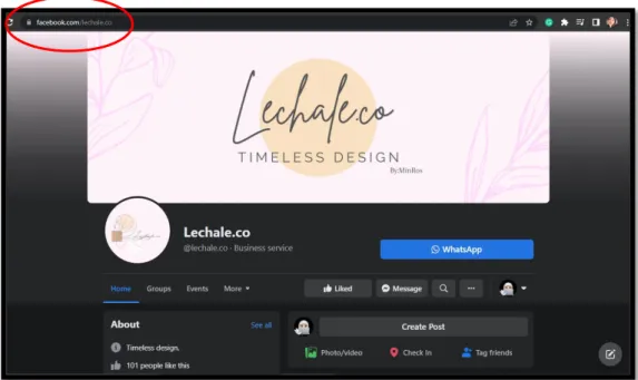 Figure 13: Lechale.co's Facebook URL 