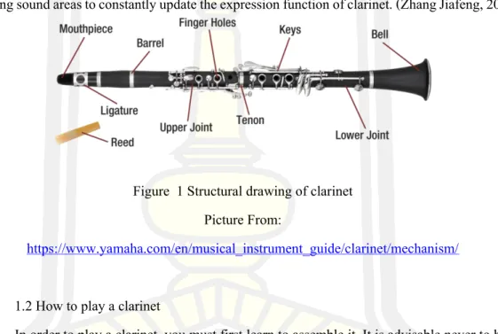 Figure  1 Structural drawing of clarinet  Picture From: 