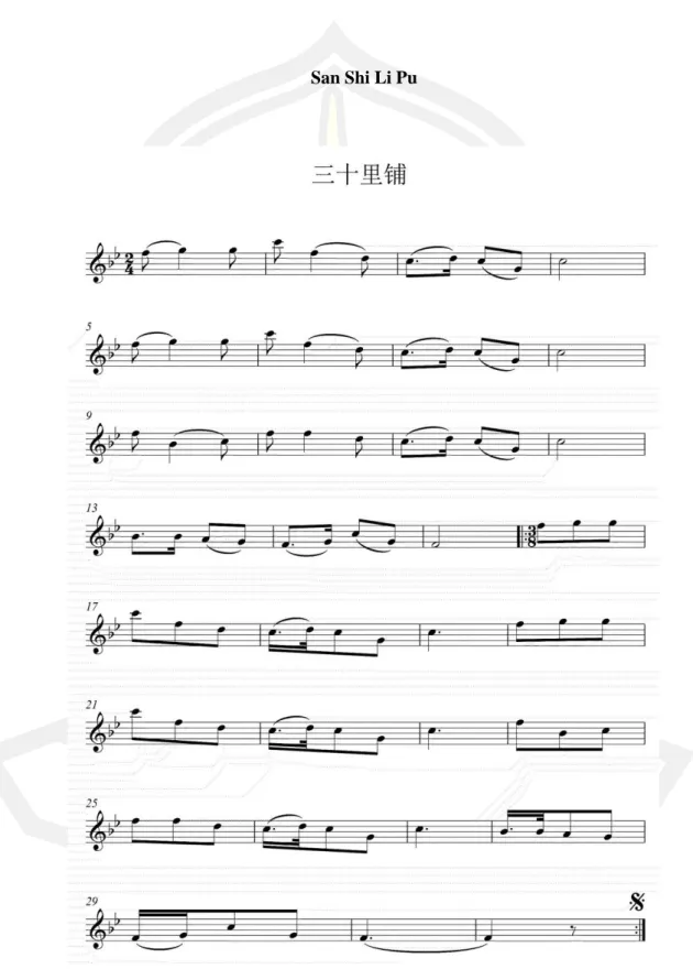 Figure  8 San Shi Li Pu original music score 