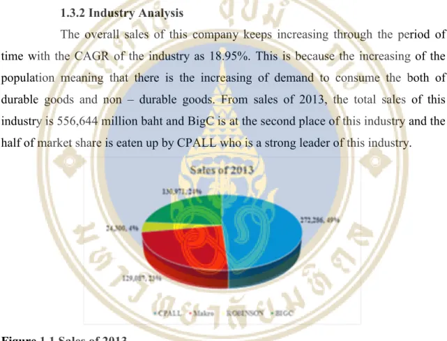 Figure 1.1 Sales of 2013