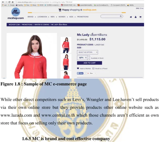 Figure 1.8 : Sample of MC e-commerce page 