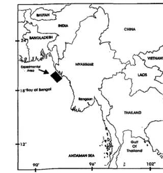 Figure 1. Experimental area in Myanmar waters.